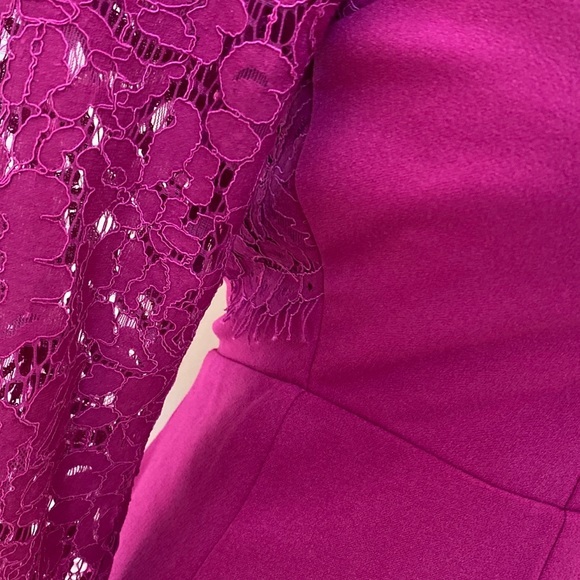 Lulus Dark Fuchsia Lace Cocktail Dress,  Open Back - Picture 5 of 8
